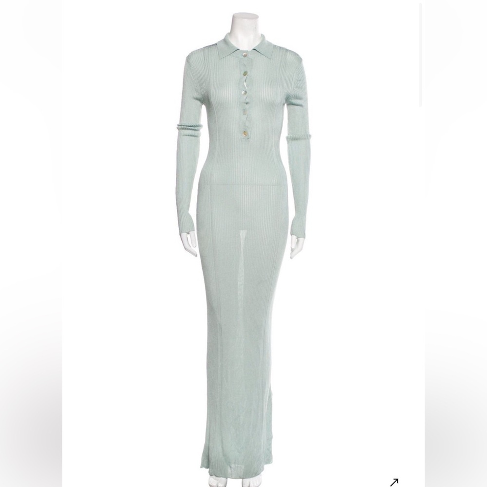 AERON Long Sleeve Collared Maxi Dress